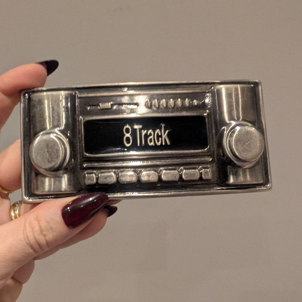 Silver 8 Track Belt Buckle